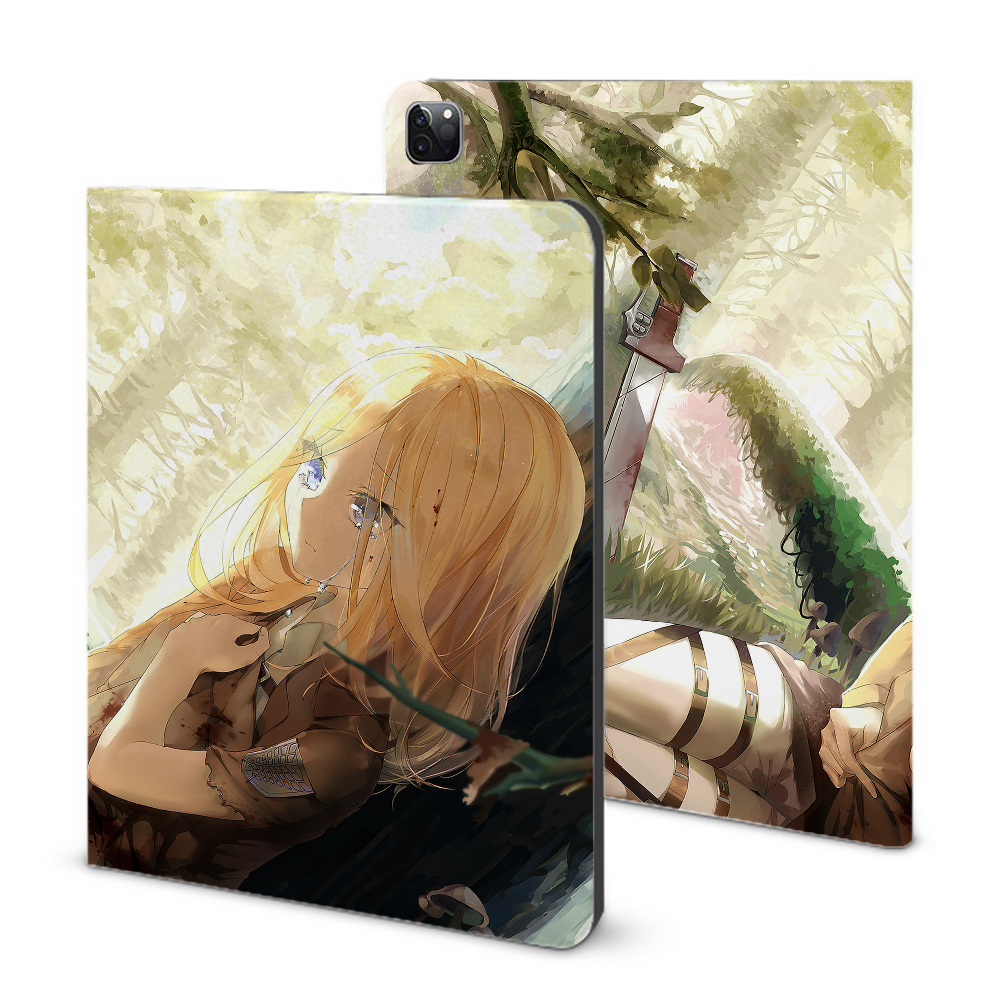 （画像用） 進撃の巨人 Attack on Titan IPad ケース ブック型 PUレザー TPU 耐衝撃 軽量 薄型 ペン収納なし 全面保護 IPad 各モデル対応